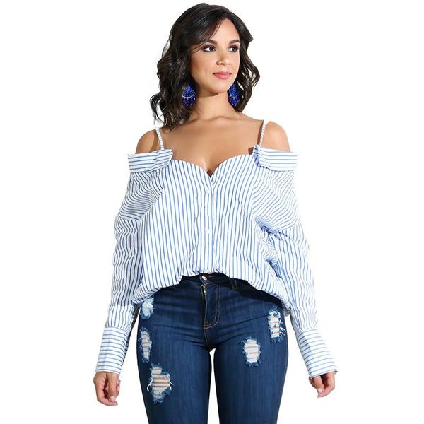 women's striped strapless shirt spring loose vintage retro female long sleeve fashion shirts clothes kg-584, White
women's striped strapless shirt spring loose vintage retro female long sleeve fashion shirts clothes kg-584, White