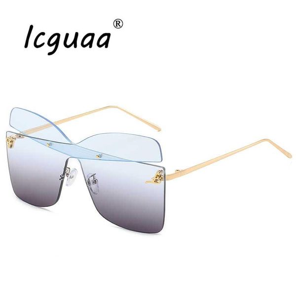 sunglasses luxury oversized glasses men rimless irregular driving female square butterfly shape uv400, White;black
sunglasses luxury oversized glasses men rimless irregular driving female square butterfly shape uv400, White;black