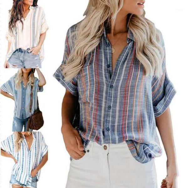 shirt women clothes summer female plus size women's blouse fashion ladies clothing striped apparel aesthetic blue button1, White
shirt women clothes summer female plus size women's blouse fashion ladies clothing striped apparel aesthetic blue button1, White