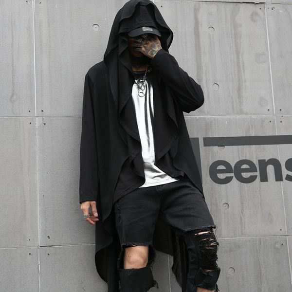 donker stijlvolle high street gothic zwarte mannen hooded lange mouwen t-shirt mantels hip hop man casual tees oom streetwear, White
donker stijlvolle high street gothic zwarte mannen hooded lange mouwen t-shirt mantels hip hop man casual tees oom streetwear, White