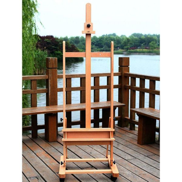 art supply large h-frame deluxe adjustable wood studio easel w/caster wheels us
art supply large h-frame deluxe adjustable wood studio easel w/caster wheels us