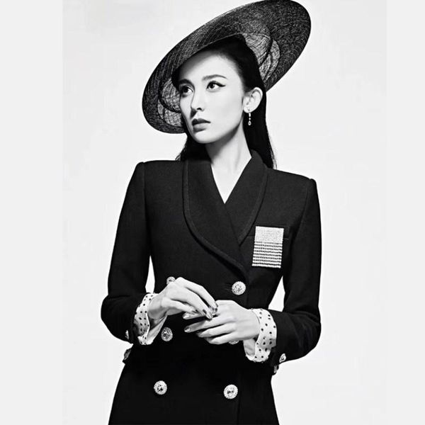 women's suits & blazers early spring suit woman luxury rhinestone double breasted shoulder pad slim fit wild blazer black blue color fe, White;black
women's suits & blazers early spring suit woman luxury rhinestone double breasted shoulder pad slim fit wild blazer black blue color fe, White;black
