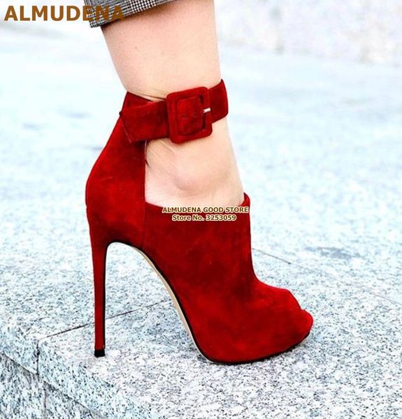 almudena gorgeous burgundy suede ankle boots square buckle strap open toe thin heel dress boots short booties cut-out party shoe, Black
almudena gorgeous burgundy suede ankle boots square buckle strap open toe thin heel dress boots short booties cut-out party shoe, Black