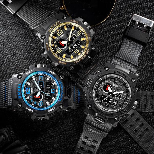 smael brand men sports watches designer dual display analog digital led electronic quartz wristwatches waterproof swimming military watch, Slivery;brown
smael brand men sports watches designer dual display analog digital led electronic quartz wristwatches waterproof swimming military watch, Slivery;brown