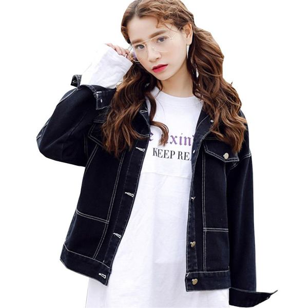women's jackets tajiyane 2021 spring autumn denim jacket women harajuku black jeans streetwear korean ladies coats casaco feminino zl35, Black;brown
women's jackets tajiyane 2021 spring autumn denim jacket women harajuku black jeans streetwear korean ladies coats casaco feminino zl35, Black;brown