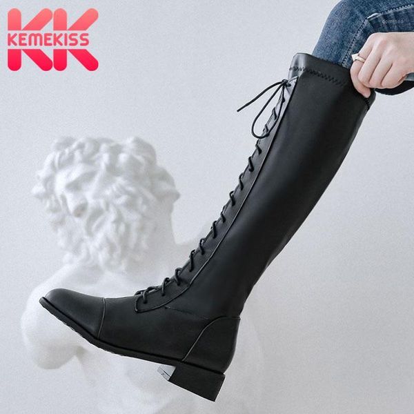 kemekiss women knee high boots round toe low heel cross strap shoes ridding boots cool solid color ladies footwear size 32-431, Black
kemekiss women knee high boots round toe low heel cross strap shoes ridding boots cool solid color ladies footwear size 32-431, Black