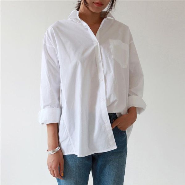 feitong women brief blouse cardigan casual loose solid white turn down collar blouse button long sleeve buttons with pocket
feitong women brief blouse cardigan casual loose solid white turn down collar blouse button long sleeve buttons with pocket