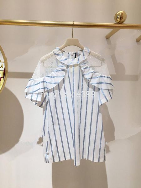 women's blouses & shirts red v design spring / summer striped lace stitching versatile cotton t-shirt blouse female, White
women's blouses & shirts red v design spring / summer striped lace stitching versatile cotton t-shirt blouse female, White