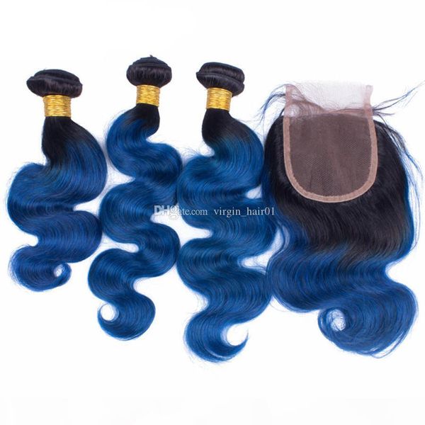 virgin brazilian #1b blue ombre human hair weave bundles with 4x4 lace closure body wave ombre blue 3 bundle deals with closure, Black;brown
virgin brazilian #1b blue ombre human hair weave bundles with 4x4 lace closure body wave ombre blue 3 bundle deals with closure, Black;brown