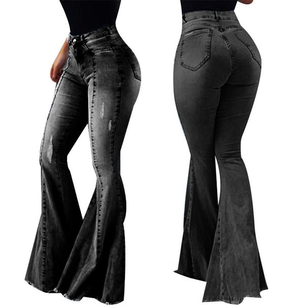 sale women high waist skinny ripped jeans female spring summer fashion black blue flare denim pants bell-bottoms 210202
sale women high waist skinny ripped jeans female spring summer fashion black blue flare denim pants bell-bottoms 210202