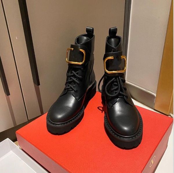 designer women boots 2020 genuine leather motorcycle boots round toe square heel winter shoes women metal v-button, Black
designer women boots 2020 genuine leather motorcycle boots round toe square heel winter shoes women metal v-button, Black