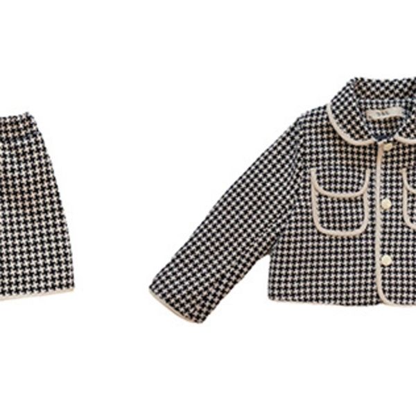 2020 autumn winter new arrival girls long sleeve houndstooth 2 pieces suit coat+skirtx1019, White
2020 autumn winter new arrival girls long sleeve houndstooth 2 pieces suit coat+skirtx1019, White