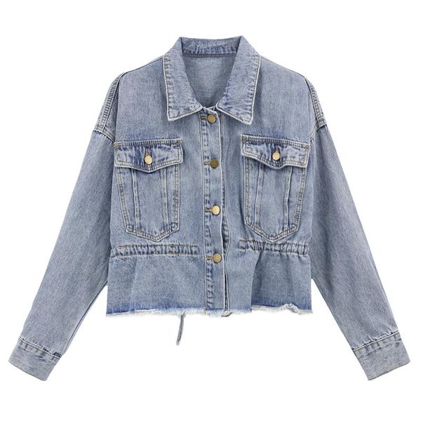 women's jackets perhaps u women blue denim jacket pocket drawstring button long sleeves turn down collar loose jean korean version c020, Black;brown
women's jackets perhaps u women blue denim jacket pocket drawstring button long sleeves turn down collar loose jean korean version c020, Black;brown