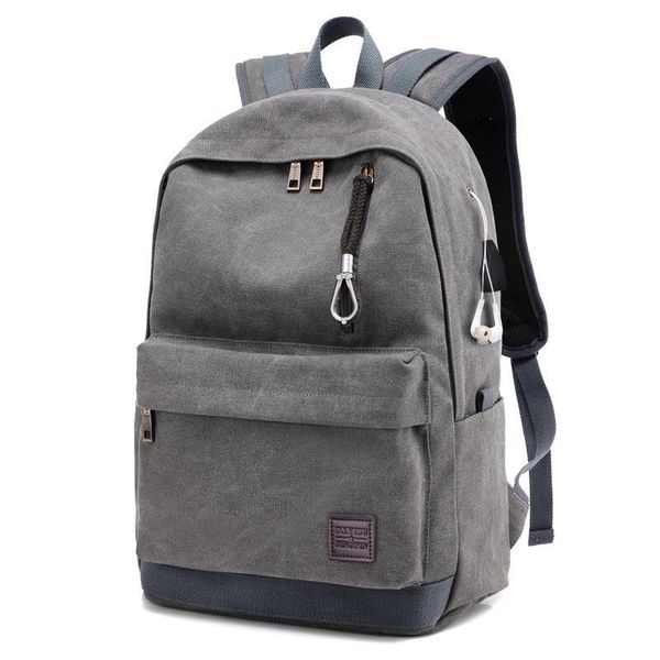 men's backpack recharge usb retro earphone canvas travel sport casual multifunction gray
men's backpack recharge usb retro earphone canvas travel sport casual multifunction gray