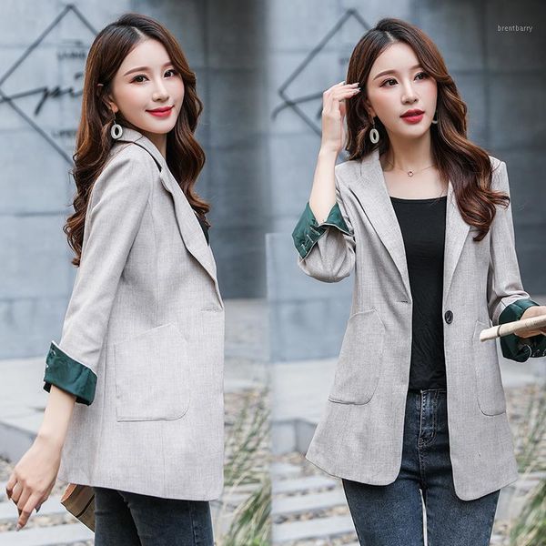 women suit jacket female spring autumn new loose thin casual korean suit coat1, White;black
women suit jacket female spring autumn new loose thin casual korean suit coat1, White;black
