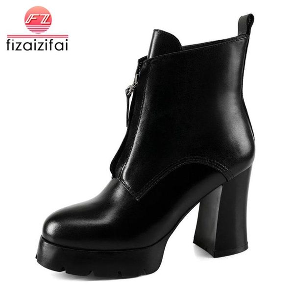 coolcept women warm high heel boots genuine leather platform shoes zipper ankle botas round toe winter footwear size 34-40, Black
coolcept women warm high heel boots genuine leather platform shoes zipper ankle botas round toe winter footwear size 34-40, Black