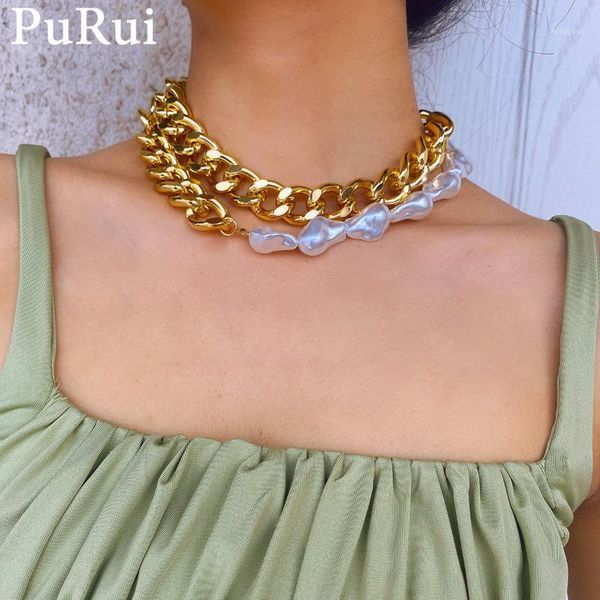 chokers steampunk chain necklace for women bohemia layered big baroque pearl choker punk lovers rock collar jewelry charm1, Golden;silver
chokers steampunk chain necklace for women bohemia layered big baroque pearl choker punk lovers rock collar jewelry charm1, Golden;silver