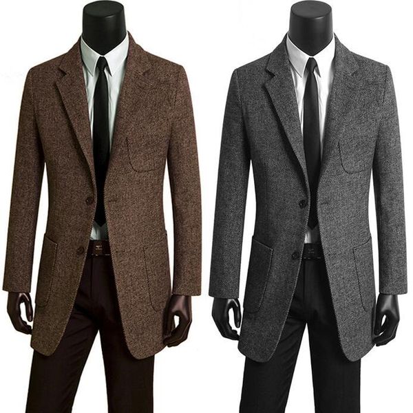 men's wool & blends brown grey casual woolen coat men suits trench coats long sleeves overcoat mens cashmere casaco masculino england 9, Black
men's wool & blends brown grey casual woolen coat men suits trench coats long sleeves overcoat mens cashmere casaco masculino england 9, Black