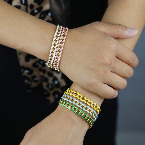 charm bracelets fashion neon enamel white blue yellow green black bracelet for women colorful cuban chain hip hop party jewelry wholesale, Golden;silver
charm bracelets fashion neon enamel white blue yellow green black bracelet for women colorful cuban chain hip hop party jewelry wholesale, Golden;silver