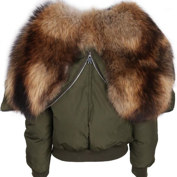wear lady real flight women natural fur jacket1, Black