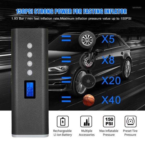 portable tire inflator air compressor hand held tire pump 150psi 2000mah lcd display with led light for car bicycle tires ball1
portable tire inflator air compressor hand held tire pump 150psi 2000mah lcd display with led light for car bicycle tires ball1
