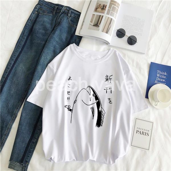 new summer fashion kawaii cute basic fish pattern japanese harajuku ulzzang wild funny short sleeve casual women white t-shirt
new summer fashion kawaii cute basic fish pattern japanese harajuku ulzzang wild funny short sleeve casual women white t-shirt