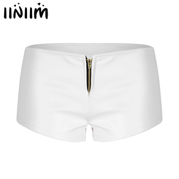 iiniim womens wetlook punk shorts zipper booty shorts drawstring mini shorts night clubwear pole dance costumes y200512, White;black
iiniim womens wetlook punk shorts zipper booty shorts drawstring mini shorts night clubwear pole dance costumes y200512, White;black