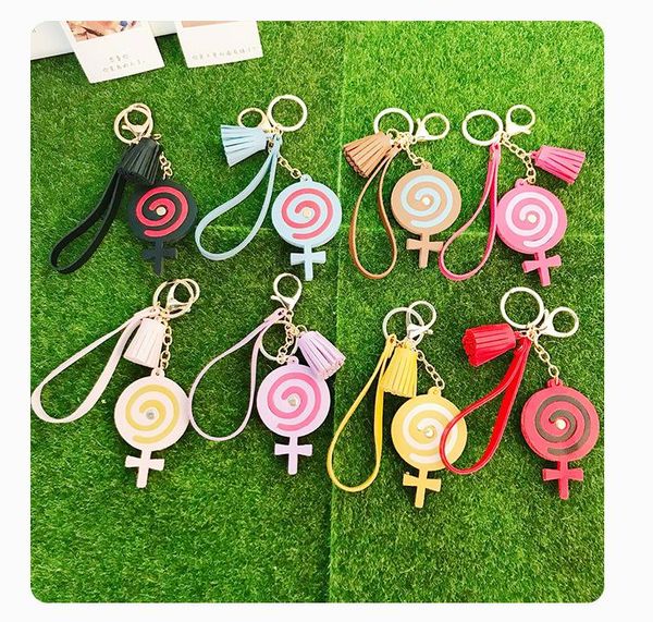 creative cartoon leather pu lollipop car keychain cute tassel bag key pendant, Silver
creative cartoon leather pu lollipop car keychain cute tassel bag key pendant, Silver