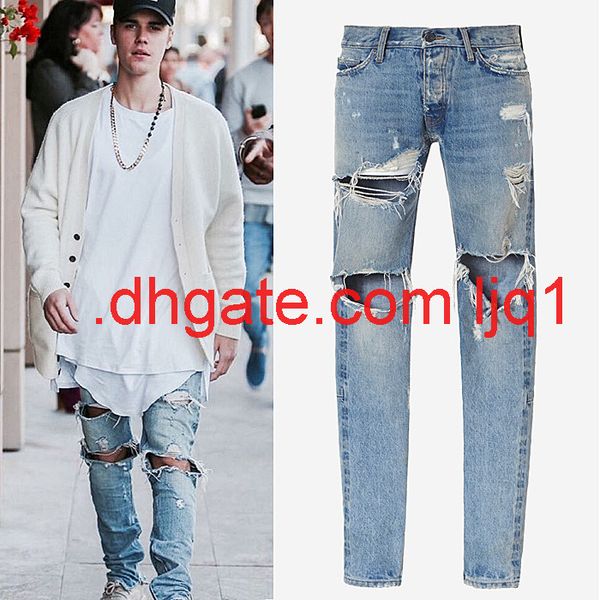 men's jeans high street fog wash big hole side zipper high street motorcycle cattle pants, Blue
men's jeans high street fog wash big hole side zipper high street motorcycle cattle pants, Blue
