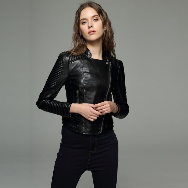 2021 new nova faux plutnio jaqueta da motocicleta roupas feminino fino de couro ksqy, Black
2021 new nova faux plutnio jaqueta da motocicleta roupas feminino fino de couro ksqy, Black