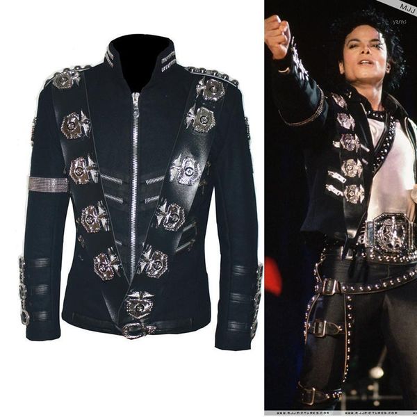 classic xxs-xxxl mj michael jackson bad jacket with silver eagle badges punk jacket performance collection1, Black;brown
classic xxs-xxxl mj michael jackson bad jacket with silver eagle badges punk jacket performance collection1, Black;brown