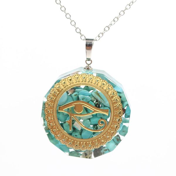 wholesale 10 pcs gold plated eye of horus tourmaline stone and resin round pendant orgonite necklace green turquoise jewelry, Silver
wholesale 10 pcs gold plated eye of horus tourmaline stone and resin round pendant orgonite necklace green turquoise jewelry, Silver