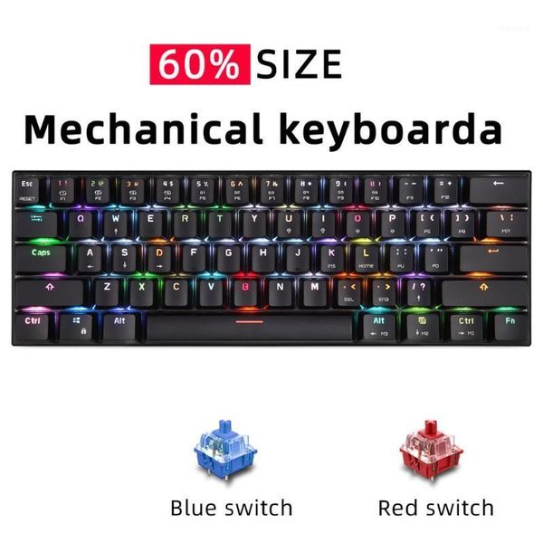 gaming keyboard russian mechanical keyyboards blue red switch 60% size mini 61 key rgb backlight for gamer computer spanish 611
gaming keyboard russian mechanical keyyboards blue red switch 60% size mini 61 key rgb backlight for gamer computer spanish 611