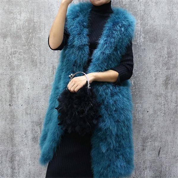 long turkey feather fur vest autumn and winter women's sleeveless slim solid color v-neck ostrich feather waistcoat female y1120, Black
long turkey feather fur vest autumn and winter women's sleeveless slim solid color v-neck ostrich feather waistcoat female y1120, Black