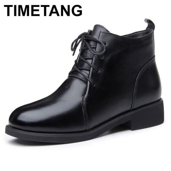 boots timetang women mar genuine leather round toe square heel ankle winter warm snow casual shoes, Black
boots timetang women mar genuine leather round toe square heel ankle winter warm snow casual shoes, Black