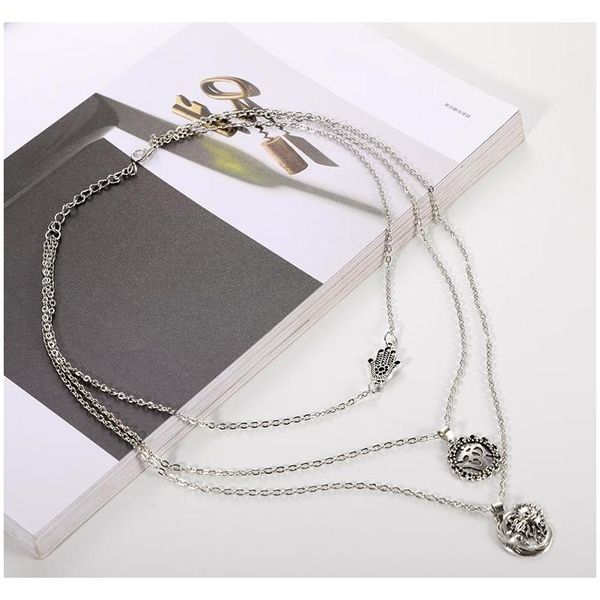 europe and the united states 3d palm sun multi-layer necklace whol sqcean new_dhbest, Silver
europe and the united states 3d palm sun multi-layer necklace whol sqcean new_dhbest, Silver