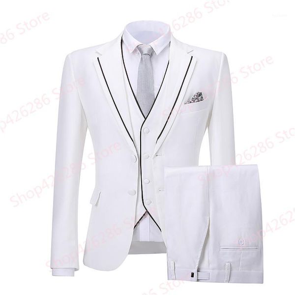 men's slim fit suit real picture 3 piece jacket vest pants sets romantic white wedding tuxedo suits grooms blazer costume homme1, White;black
men's slim fit suit real picture 3 piece jacket vest pants sets romantic white wedding tuxedo suits grooms blazer costume homme1, White;black