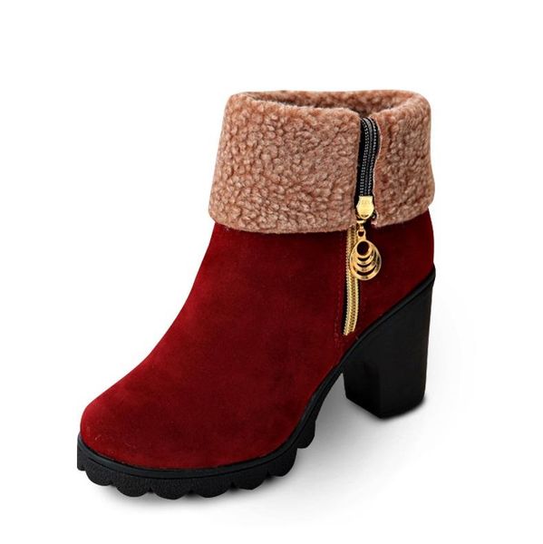 boots women's winter high heel warm plush square heels 8.5 cm shoes ladies fashion brand ankle snow, Black
boots women's winter high heel warm plush square heels 8.5 cm shoes ladies fashion brand ankle snow, Black