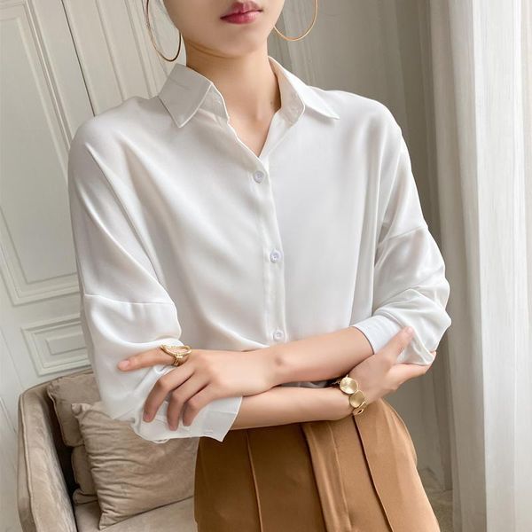 new 2021 summer women's blouse solid multi colors lapel single-breasted elegant casual oversize wild pink bl13831, White
new 2021 summer women's blouse solid multi colors lapel single-breasted elegant casual oversize wild pink bl13831, White