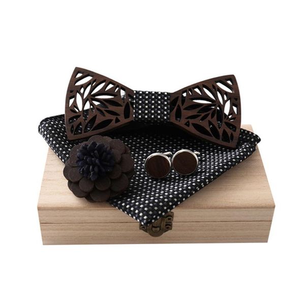 wooden bow tie hanky cufflinks brooch set men's plaid dots bowtie wood hollow carved cut out design with box fashion novelty q wmtfxi, Black;gray
wooden bow tie hanky cufflinks brooch set men's plaid dots bowtie wood hollow carved cut out design with box fashion novelty q wmtfxi, Black;gray