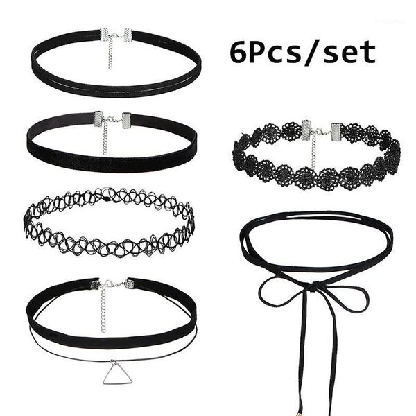 6Pcs/set 90S Punk Style Choker Necklaces Gothic Tattoo Black Lace Leather Velvet Collier Women Collar Femme Chocker Jewellery1, Golden;silver
6Pcs/set 90S Punk Style Choker Necklaces Gothic Tattoo Black Lace Leather Velvet Collier Women Collar Femme Chocker Jewellery1, Golden;silver