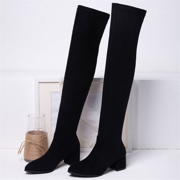 autumn 2021 new fashionable thigh high women's pointed at the knee tall woman thin with thick heel elastic black grey boots vmqk
autumn 2021 new fashionable thigh high women's pointed at the knee tall woman thin with thick heel elastic black grey boots vmqk