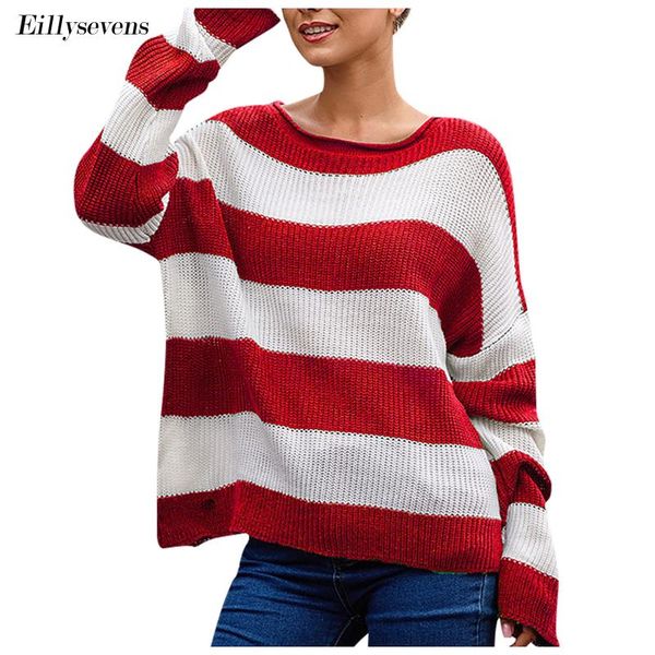 women's sweaters women long striped sweater fine knit pullover with dropped shoulder ribbing neckline cuff and hem loose jumper, White;black 
women's sweaters women long striped sweater fine knit pullover with dropped shoulder ribbing neckline cuff and hem loose jumper, White;black