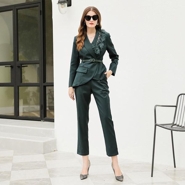 women's two piece pants laurence family rmojul 2021 qiu dong the nail drills net yarn irregular suit + straight canister suits1, White
women's two piece pants laurence family rmojul 2021 qiu dong the nail drills net yarn irregular suit + straight canister suits1, White