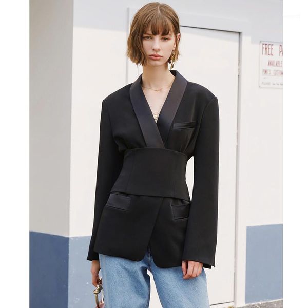 ael women's blazer jacket black with cummerbund female autumn streetwear lady jackets 2020 elegant outwear blazers1, White;black
ael women's blazer jacket black with cummerbund female autumn streetwear lady jackets 2020 elegant outwear blazers1, White;black