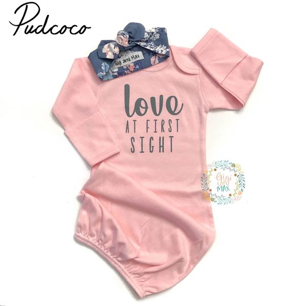 Newborn Infant Baby Girl Cotton Soft Nightgowns Swaddle Pajamas Coming Home Outfits Sleep Wear Pink For 0-24months Lj200821