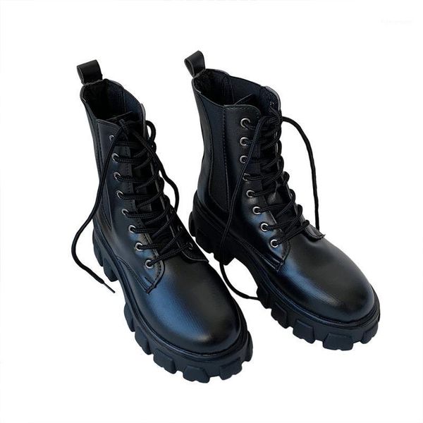 boots thick bottomed women british style students' short lace up black boot1
boots thick bottomed women british style students' short lace up black boot1