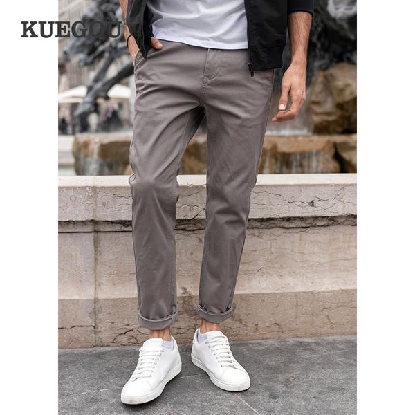 kuegou cotton spandex spring autumn clothing men's casual pants slim fit elastic long trousers black gray tapered plus size 2998
kuegou cotton spandex spring autumn clothing men's casual pants slim fit elastic long trousers black gray tapered plus size 2998