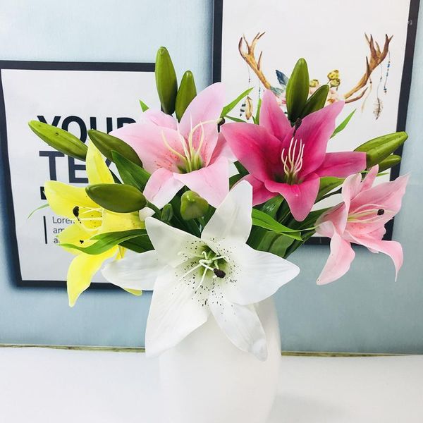 decorative flowers & wreaths 5pc silicone artificial flower 3 heads lily bud with long rod bouquet for wedding home party el decorative1
decorative flowers & wreaths 5pc silicone artificial flower 3 heads lily bud with long rod bouquet for wedding home party el decorative1
