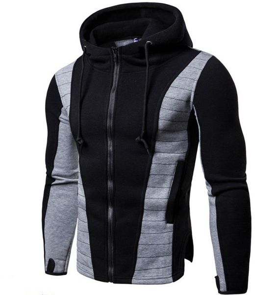 eurasia sportswear fitness men's slim hoodie personalized youth color matching sweater, Gray
eurasia sportswear fitness men's slim hoodie personalized youth color matching sweater, Gray